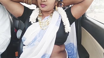 Hot Indian Bhabi Takes A Wild Ride, Moaning Dirty Telugu Whispers In The Backseat.