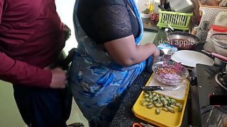 Exposing And Stroking Hard For The Horny Maid Swathi In The Steamy Kitchen