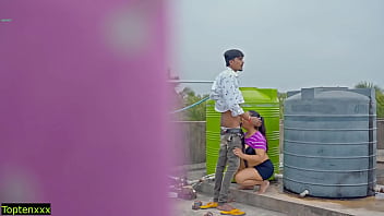 Desi Rooftop Raw Pounding – Pull Out Before You Fill My Tight Cunt