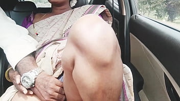 Voluptuous Indian Aunty In A Saree Seduces Son-in-law On A Long Drive, Moaning Filthy Telugu Desires.