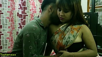 Sultry Indian Beauty In Sharee Fucks Young Stud At Home With Hot Hindi Moans