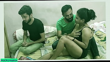 Indian Stud Shares His Fiery Girlfriend With An Inexperienced Lad, And They All Go Wild Together In A Steamy Threesome With Clear Hindi Moans!