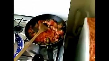Desi Bhabhi On Her Knees, Slurping And Simmering In The Kitchen