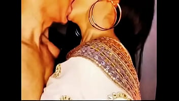 Passionate Indian Wife In Sheer White Saree And Sleeveless Blouse, Her Heavy Earrings Swinging As She Devours Her Husband’s Mouth With Desperate Hunger